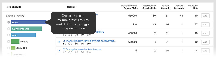 Filter Page by Type